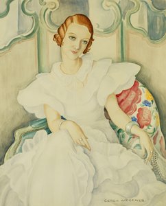 Porträt einer Dame, halbe Länge von Gerda Marie Frederike Wegener