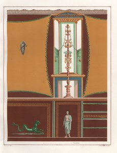 Wandmalerei mit gerahmten Tafeln aus einem Ostium (schmaler Korridor) im Casa dell