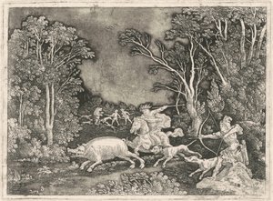 Antike Wildschweinjagd von Gerhard Janssen