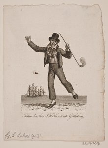 Tanzender Seemann mit Pfeife von Gerhard Ludvig Lahde