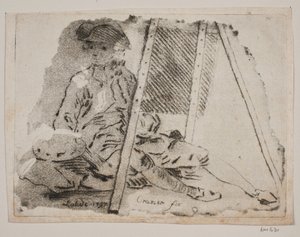 Ein Maler (Juel) an seiner Staffelei von Gerhard Ludvig Lahde