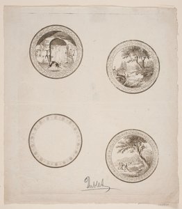 Vier Vignetten zu La Fontaines Fabeln von Gerhard Ludvig Lahde