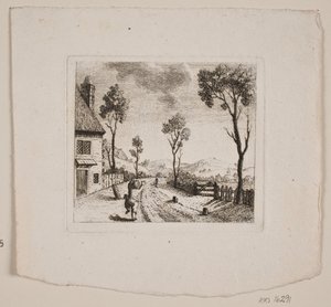 Landschaft mit laufendem Jungen von Gerhard Ludvig Lahde