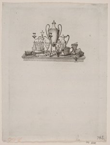 Stillleben mit Silbergegenständen von Gerhard Ludvig Lahde