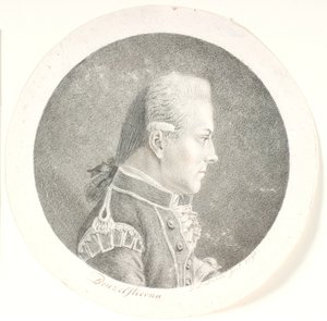 Porträt von Lars Benzelstjerne, schwedischer Seeoffizier (1759-1808). Brustbild. Profil nach rechts von Gerhard Ludvig Lahde