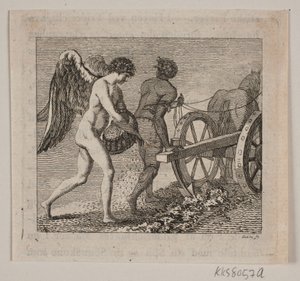 Geflügeltes Genie folgt einem Pflüger von Gerhard Ludvig Lahde