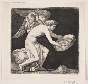 Geflügeltes Genie mit einem Sieb von Gerhard Ludvig Lahde