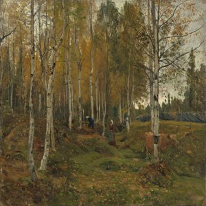 Birken im Herbst von Gerhard Munthe