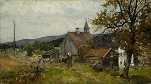 Bauernhof, Vik bei Stange von Gerhard Munthe