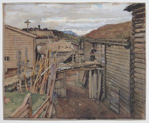 Gudbrandsdal, alte Häuser von Gerhard Munthe