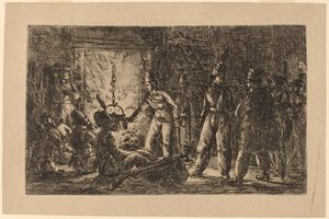 Kosaken vor einem Kamin (recto) von Gerhardus Emaus de Micault