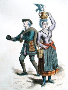 Milchverkäufer und Schuhverkäufer