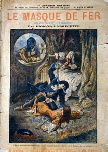 Le Masque de Fer, Titelbild des Romans von Edmond Ladoucette, veröffentlicht in Fortsetzungen Ende des 19. Jahrhunderts