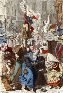 Narrentag vor der Kathedrale Notre Dame in Paris von Gerlier Gerlier