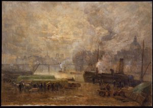 Die Seine bei Port Saint-Nicolas, circa 1900 von Germain Eugene Bonneton