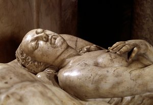 Grabdenkmal von Heinrich II. (1519-1559) und Catherine de Medici (1519-1589) aus Marmor von Germain Pilon (Detail der Königin von Frankreich). 1563-1572. Rotonde des Valois, auch bekannt als Chapelle des Valois