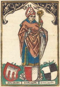 Bischof von Augsburg mit drei Wappen