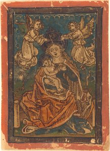 Madonna mit Kind auf einer Grasbank mit Engeln von German 15th Century