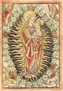Madonna mit Kind im Rosenkranz von German 15th Century