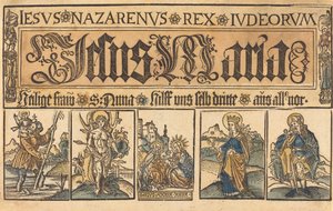 Heilige Anna, Madonna und Kind und Heilige Christophorus, Sebastian, Clara und Rochus von German 15th Century