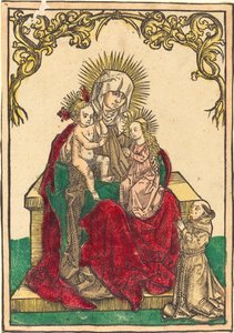 Heilige Anna, Madonna und Kind, und ein Franziskanermönch von German 15th Century