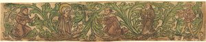 Die Anbetung der Könige in einem Rahmen von German 15th Century