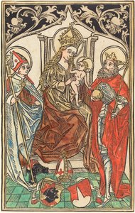 Die Madonna und das Kind auf dem Thron, mit den Heiligen Korbinian und Sigismund von German 15th Century