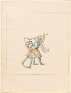 Freydal, Das Buch der Turniere und Turniere von Kaiser Maximilian I.: Kämpfe zu Fuß (Turniere)(Band III): Tafel 160 von German 16th Century