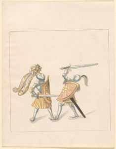 Freydal, Das Buch der Turniere und Turniere von Kaiser Maximilian I.: Kämpfe zu Fuß (Turniere)(Band III): Tafel 161 von German 16th Century