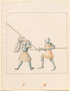 Freydal, Das Buch der Turniere und Turniere von Kaiser Maximilian I.: Kämpfe zu Fuß (Turniere)(Band III): Tafel 147 von German 16th Century