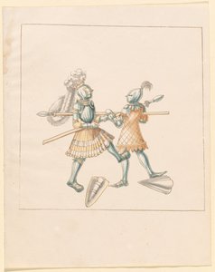 Freydal, Das Buch der Turniere und Turniere von Kaiser Maximilian I.: Kämpfe zu Fuß (Turniere) (Band III): Tafel 151 von German 16th Century