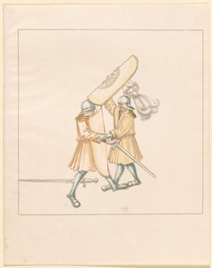 Freydal, Das Buch der Turniere und Turniere von Kaiser Maximilian I.: Kämpfe zu Fuß (Turniere)(Band III): Tafel 156 von German 16th Century