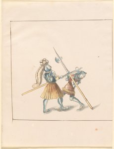 Freydal, Das Buch der Turniere und Turniere von Kaiser Maximilian I.: Kämpfe zu Fuß (Turniere)(Band III): Tafel 142 von German 16th Century