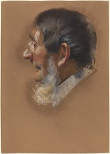 Profil eines Mannes mit Koteletten