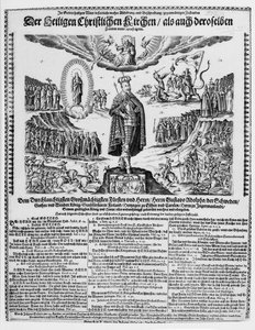Ein deutsches Flugblatt, das Gustavus Adolphus als Champion der protestantischen Sache darstellt