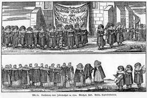 Eine jüdische Hochzeitsprozession um 1700