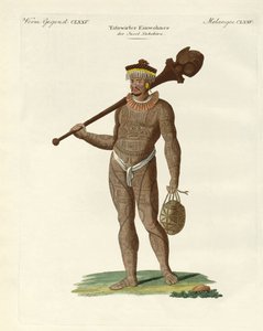 Ein Nukahiwaner mit Fledermaus und Kalebassen