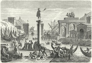 Ein römischer Hafen (Stich) von German School