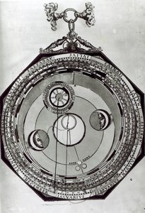 Ein Volvelle, möglicherweise die Zyklen des Mondes zeigend, nach einer Illustration aus Astronomicon Caesareum von Petrus Apianus, 1540 von German School