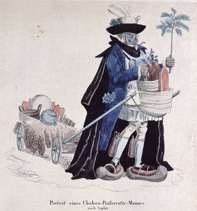 Ein Mann geschützt gegen Cholera während der Epidemie von 1832 von German School
