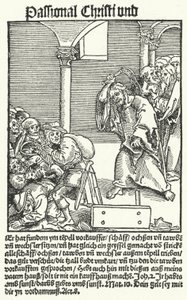 Eine Seite aus Luthers antipäpstlicher Flugschrift, Passional Christi und Antichristi von German School
