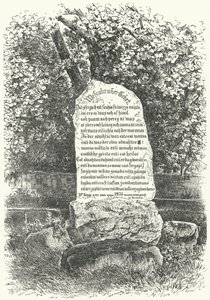 Eine Steintafel mit dem Wessobrunner Gebet (Gravur) von German School