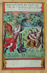 Adam und Eva aus dem Garten Eden vertrieben, ca. 1640 von German School