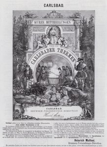 Werbung für Mattoni Mineralwasser und andere Produkte aus dem Kurort Karlsbad (Karlovy Vary), Böhmen von German School