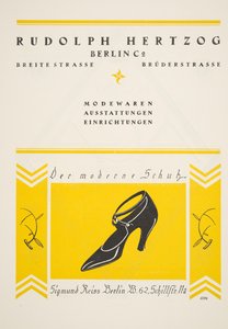 Werbung für Rudolph Hertzog Schuhe, aus Styl, veröffentlicht 1922 von German School