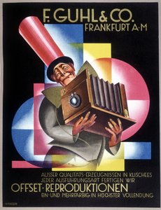 Werbung für den deutschen Kamerahersteller Offset. In „Gebrauchs Graphik“, deutsche Zeitung