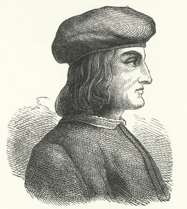 Aldus Manutius, venezianischer Humanist, Gelehrter, Drucker und Verleger (Gravur) von German School