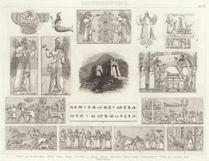Antikes Assyrien. Illustration für Bilder-Atlas von German School