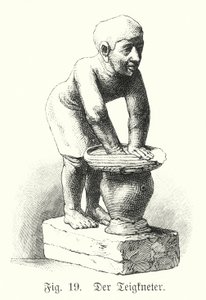 Antike ägyptische Figur eines Mannes, der Teig mischt (Gravur) von German School