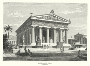 Antiker griechischer Tempel der Hera, Paestum, Italien, früher fälschlicherweise Poseidon zugeschrieben von German School